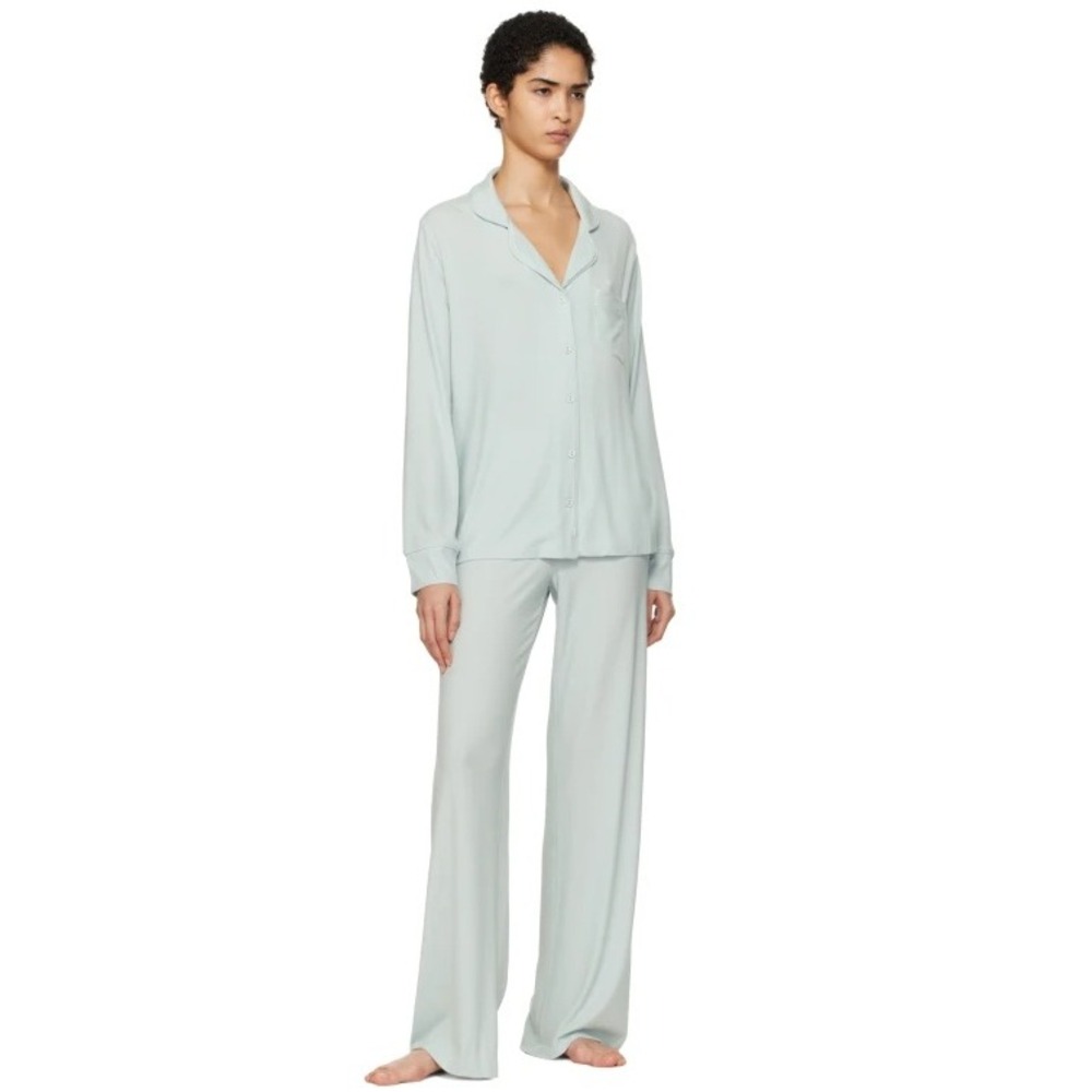 Skims Soft Lounge Rib Set AP-SET-0600 Frost XS Blue Pajama Top Pants Loungewear - Picture 4 of 4